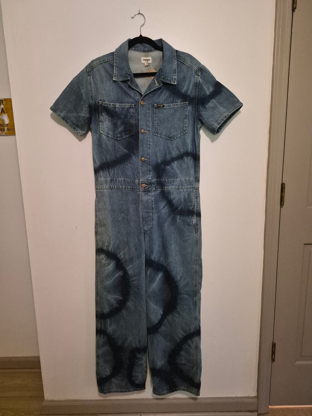Tie-Dye Denim Wrangler Coveralls - Picture 1 of 4